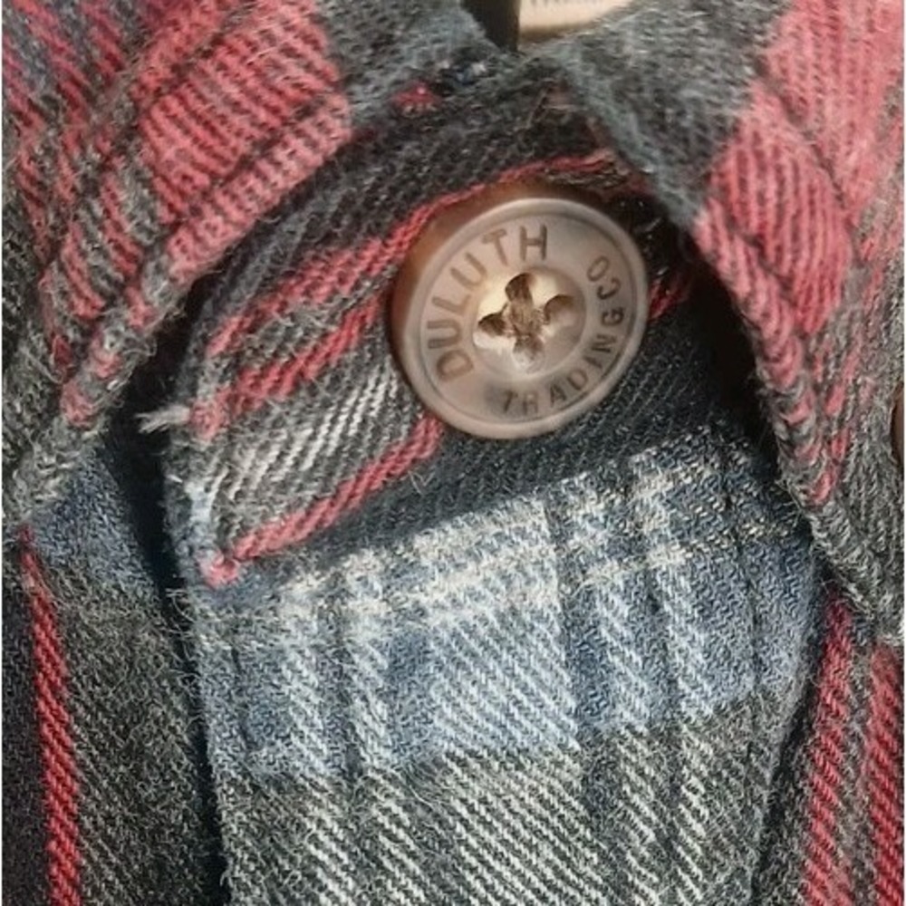 Duluth Trading Company Men's Rugged Black Red Plaid Long Sleeve Relaxed Fit Med - Picture 5 of 11